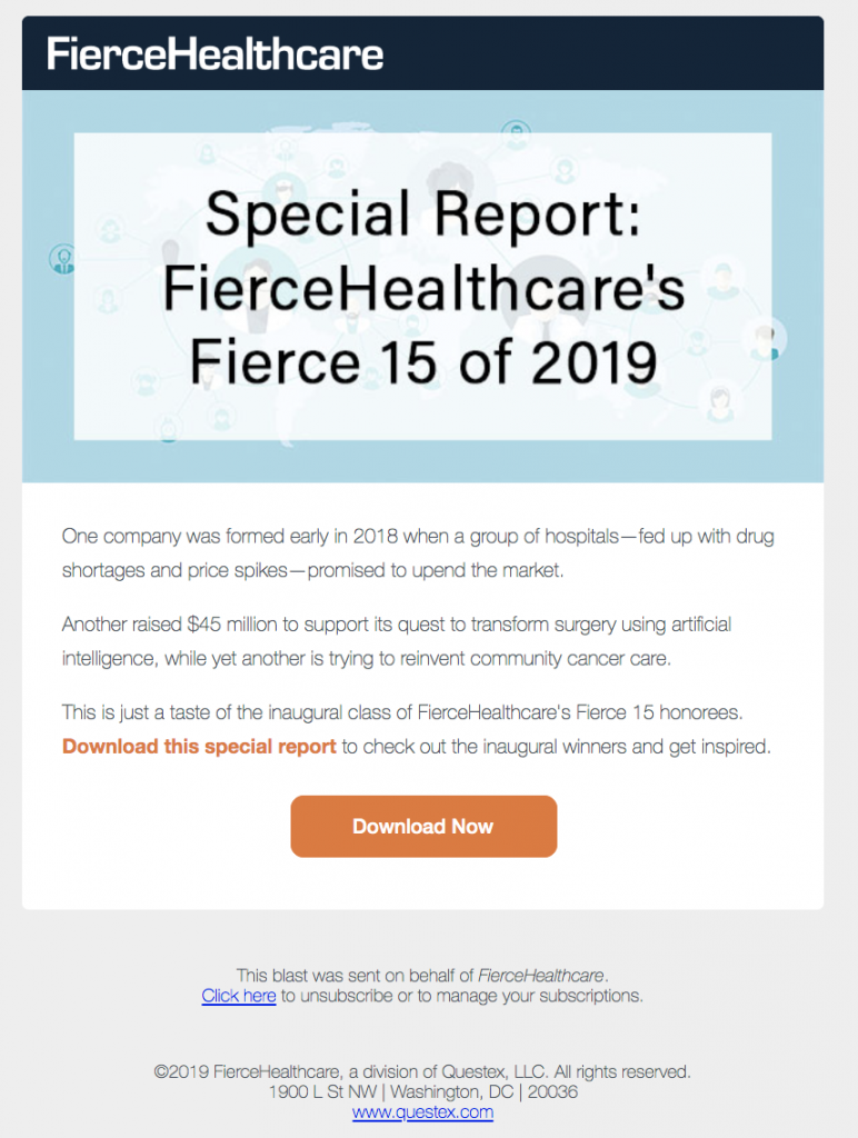 email template special report